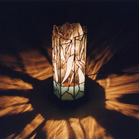 YOSHIKO STYLE』 Lamp Collection ステンドグラス八角行灯『水の輝き